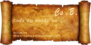 Csáky Balázs névjegykártya