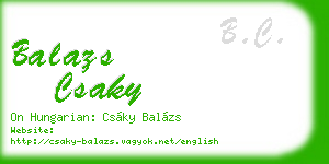 balazs csaky business card