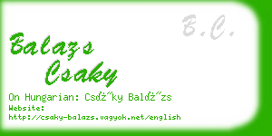 balazs csaky business card